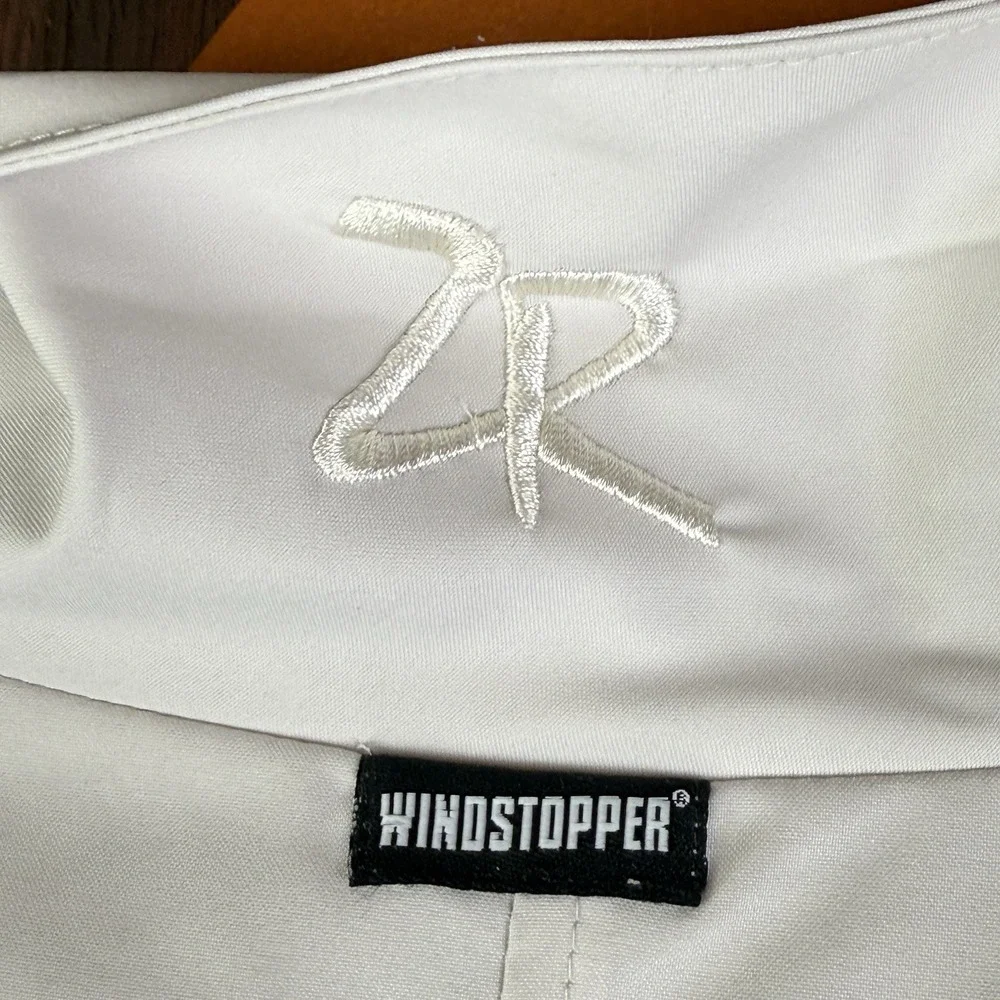 Zero Restriction Windstopper Woven Pullover Golf 1/4 Zip Short Sleeve White Larg